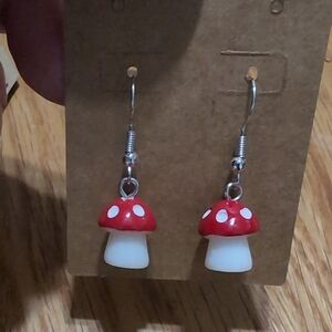Red and White Mushroom Earrings